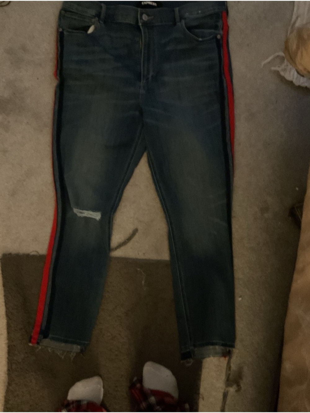 Express Dark Blue Ankle Legging High Rise Jeans